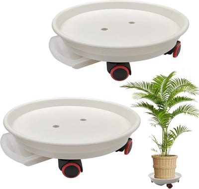 Plantenhouder met wielen - 2 stuks - Zware plantenwagen met watercontainer - Laadvermogen 50 kg