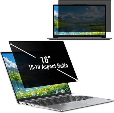 Famanu - Displaybeschermfolie voor laptop van 16 inch, 16:10 beeldverhouding, PET privacyfilter, afneembaar anti-blauw licht, verblindingsbescherming, privacyfolie, laptop voor Hp/Dell/Acer/Lenovo
