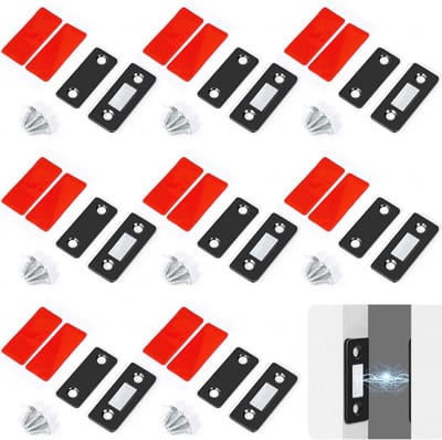 Dailygoods- Magneetsnapper Roestvrij Staal - Deurmagneet - Magneetsluiting - Kogelsnapper - 8 Stuks - Zwart - Deursluiting