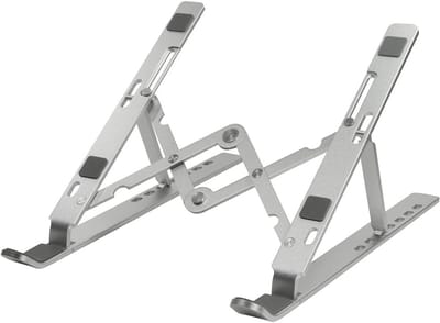 Famanu – Inklapbare notebookstandaard voor laptops en tablets van 10 tot 16 inch - aluminium - zilver - lichtgewicht en draagbaar - ontwerp voor comfortabel werken en reizen