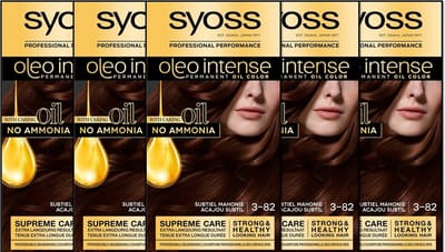 Syoss haarverf Oleo Intense 3-82 Subtiel Mahonie 6 stuks Voordeelverpakking