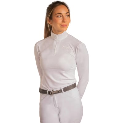 Dames wedstrijdpolo met lange mouwen Pénélope Bruges Mesh