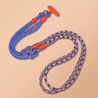Multifunctioneel Verstelbaar Mobiele Telefoon Lanyard Telefoon Lanyard Strap Crossbody Nylon Telefoon Laniere Handy Trageband SJGS08 blue