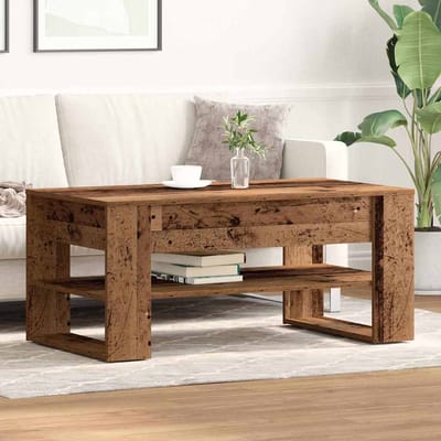 vidaXL - Salontafel - Oud - Hout - 102 - x - 55 - x - 45 - cm - Bewerkt - hout