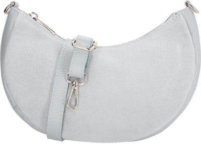 Charm London Mariëlle Schoudertas - Crossbody - Suede en Leer - Ritssluiting - Gouden Details - Verstelbare Band - Dames - Leren Dames Tas - Lichtblauw