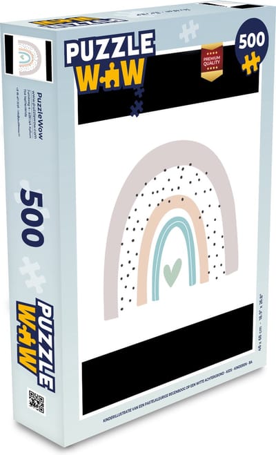 Puzzel Regenboog - Hart - Stippen - Kinderen - Kids - Legpuzzel - Puzzel 500 stukjes
