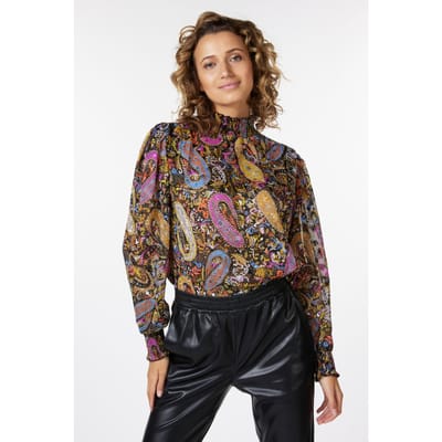 EsQualo Blouse Smock Paisley Party Print Maat: 36 | Longsleeves Outlet | Dames