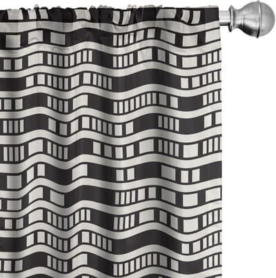 ABAKUHAUS Abstrakt Gordijnen – 2x75x225 cm – Microvezel, Halfschaduw, Koksgrauw, Eierschaal