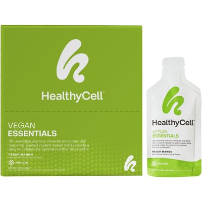HealthyCell, Vegan Essentials, Peach Mango, 30 gel packs, 0.84 fl oz (25 ml) each