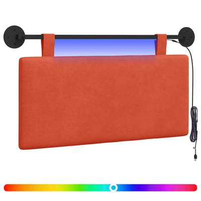 vidaXL - Hangend - hoofdbord - Rood - Oranje - Corduroy - stof