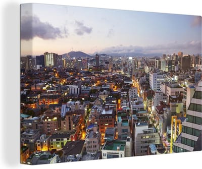Canvas Schilderij Seoul - Stad - Zuid-Korea - 30x20 cm - Wanddecoratie