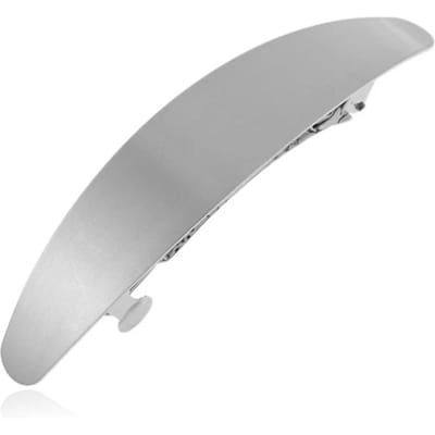 Barrette à cheveux élégante en forme de bande mentale pour femme, accessoire de coiffure à surface lisse, style vintage, pinces à cheveux longs argenté