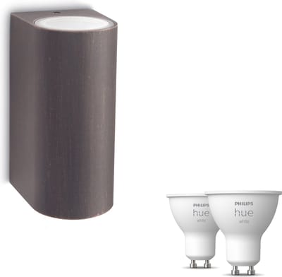 Philips Hue Nightingale Wandlamp voor Buiten Up & Down (Roestbruin) - Buitenlamp - GU10 - Warmwit Licht - Hue White