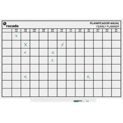 Rocada whiteboard - Skinplanner - 75x115cm - wit gelakt - maandverdeling - RO-6420YP