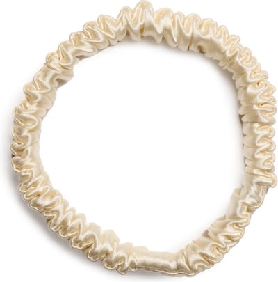 Lajetti - 100% Zijden Haarelastiek Ivoor - Silk Skinny Zijde Scrunchie Moerbei