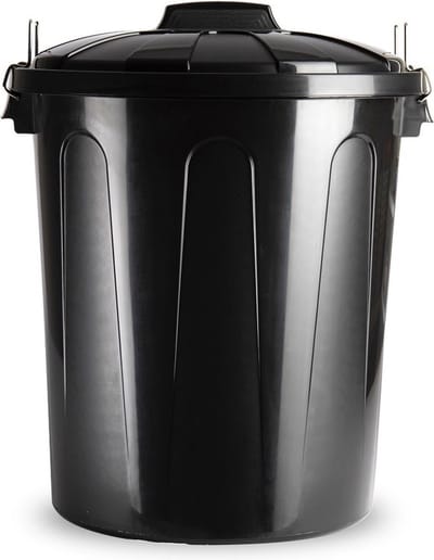 Plasticforte Vuilnisbak/prullenbak - 51 liter - zwart - kunststof - losse deksel - 47 x 43 x 56 cm - Kantoor/keuken