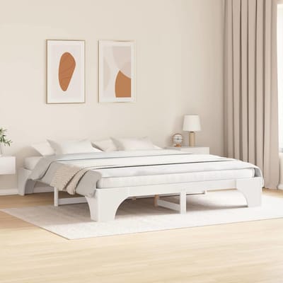 vidaXL - Bedframe - Wit - 200 - x - 200 - cm - Massief - grenenhout