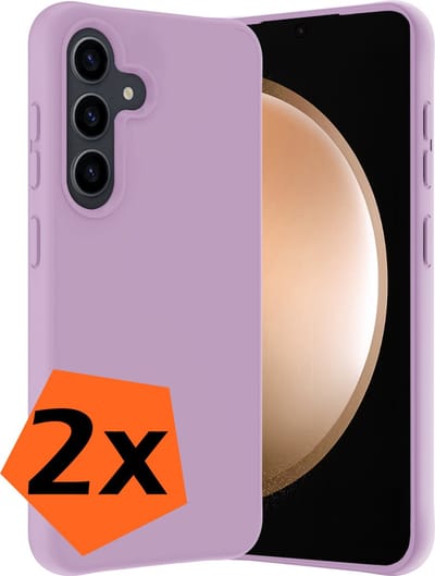 Hoes - 2 Stuks - Geschikt voor Samsung Galaxy S23 FE - Sterk & Shockproof - Case Siliconen - Back Cover - Telefoon Hoes - Lila
