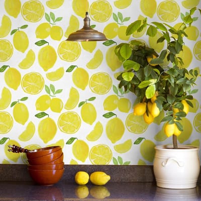 Dailygoods- Lemon Muurdecoratie - Zelfklevend - Muurstickers - Wanddecoratie - Vinyl Film - 120.6 x 38.5 cm - Geschikt voor Kinderkamer
