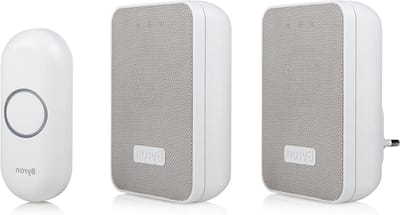 Draadloze Deurbel Kit - Draagbaar Plug-in - Veilig Huis - Mesh Afwerking Visueel Signaal - 150 Meter Bereik - Wit