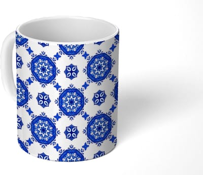 Mok - Koffiemok - Portugal - Bloemen - Design - Mokken - 350 ML - Beker - Koffiemokken - Theemok