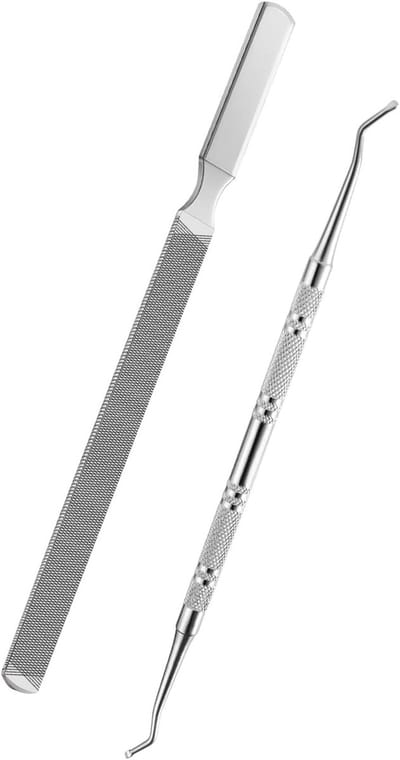 Stainless Steel Nagelvijlen - 16.2 cm Lange Dubbelzijdige Nagelreiniger voor Ingegroefde Nagels, Vuilverwijdering en Perfecte Manicure Pedicure Tool