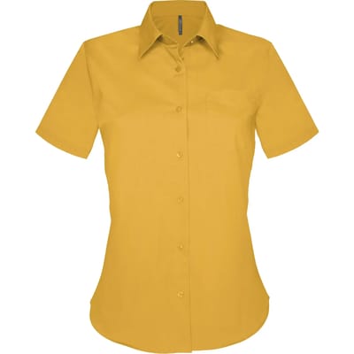 Kariban Overhemd in onderhoudsvriendelijk polykatoen-popeline korte mouwen dames K548 - Yellow - 3XL