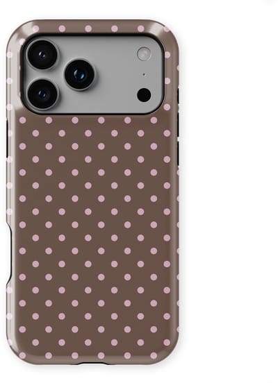 Polka Dots Hoesje geschikt voor iPhone 17 Pro | Geschikt Voor Mag | Stippen Design Backcover geschikt voor iPhone 17 Pro Choco Blush