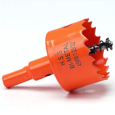 Gatmaag - Gatenboor Hout - Gaten Frezen - Sneldraaiend Staal - 45 mm - Oranje
