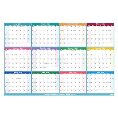Grote Wandkalender Jaar 2025-2026 - 97 x 64 cm met Notities