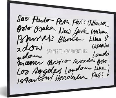 Fotolijst incl. Poster - Spreuken - Quotes - Say yes to new adventures - Mexico - 60x40 cm - Posterlijst