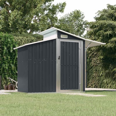 vidaXL - Tuinschuur - 270x130x208,5 - cm - gegalvaniseerd - staal - antracietkleur
