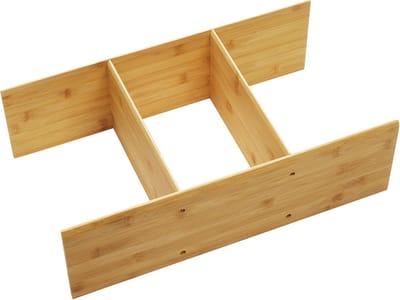 ORGA-BOX Uittrek- en lade-indeling 473 x 273 x 145 mm Multifunctionele inzetstukken van geolied bamboe Lade-inzetstukken Bestekbakjes van SOTECH