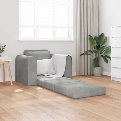 vidaXL - Slaapbank - Lichtgrijs - 98 - x - 71 - x - 83 - cm - Fluweel
