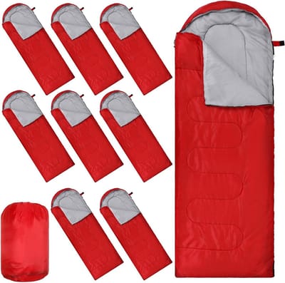 Slaapzakken Set - Kampeeruitrusting - Outdoor Avontuur - Waterdicht Ademend - 210 x 75 cm - Rood