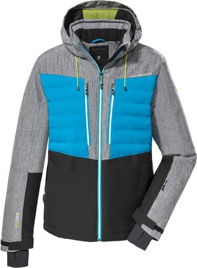 Killtec heren ski-jas - Ski jas heren 38710 - zwart/blauw/grijs gemeleerd - maat XXL