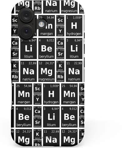 Casetastic hoesje geschikt voor Apple iPhone 16 - MagSafe - Dubbellaagse bescherming - Wetenschap Design - Fashion Case - Zwart Grijs