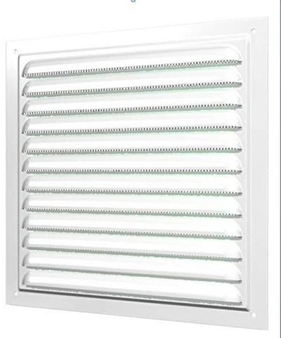 Ventilatierooster met Insectenbescherming 125 x 125 mm - Wit - Voor Afvoerlucht en Toevoerlucht