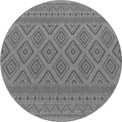 Binnen- en buitenkleed Verona antraciet 80 cm rond