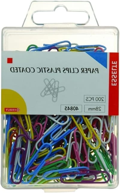 Papierklemmen Kunststof - Metalen Clips - Documenten Sorteren - Plastic Gecoat - 28Mm Bx200 - Geassorteerd