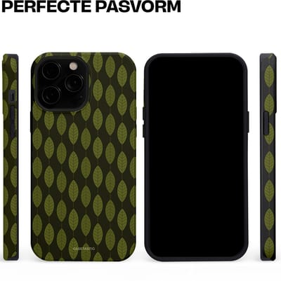 Casetastic hoesje geschikt voor Apple iPhone 13 Pro Max - MagSafe - Dubbellaagse bescherming - Donkergroene Bladerendek - Fashion Case - Zwart Donkergroen