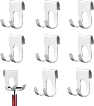 Shaver houder voor in de douche, 8-delige set zelfklevende aluminium haak, ruimtebesparend en roestvrij, ideaal voor scheermesjes en accessoires
