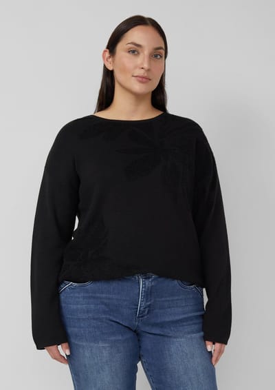 Dons de pull en maille douillet à motif floral en Regular Fit voor vrouwen s.Oliver