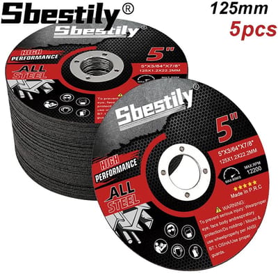 5-delige Professionele Doorslijpschijven Set - 125mm - Voor Metaal, RVS & PVC - Ultradun 1.2mm
