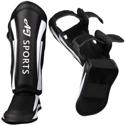 AJ-Sports Kickboks Scheenbeschermers maat S - Kickboksen - Boksen - 2 Stuks - Zwart