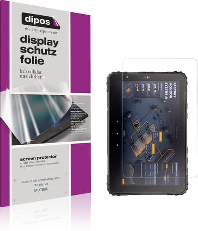 dipos – 2x Beschermfolie geschikt voor Topicon MDT880 | Krasbestendige & heldere Screenprotector Ultra-Thin