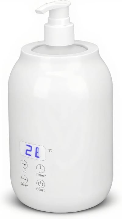 Verwarmingsdispenser voor Massageolie met 2 Flessen, Essentiële Olie Verwarmer en Lotionhouder voor Ontspanning en Wellness