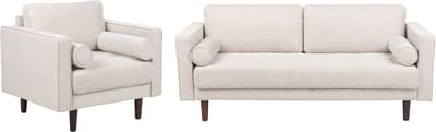 NURMO - Woonkamer set 4-zits - Lichtbeige - Polyester