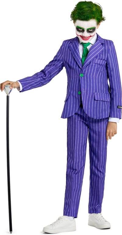 Suitmeister The Joker - Jongens Pak - Halloween Kostuum - Verkleedkleding - Batman DC Comics - Paars - 10-12 jaar - Maat L