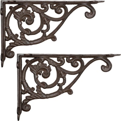 Antieke Wandhoek Hoekhouder voor Plank 22 x 33 cm - Robuuste Gietijzeren Plankdragers